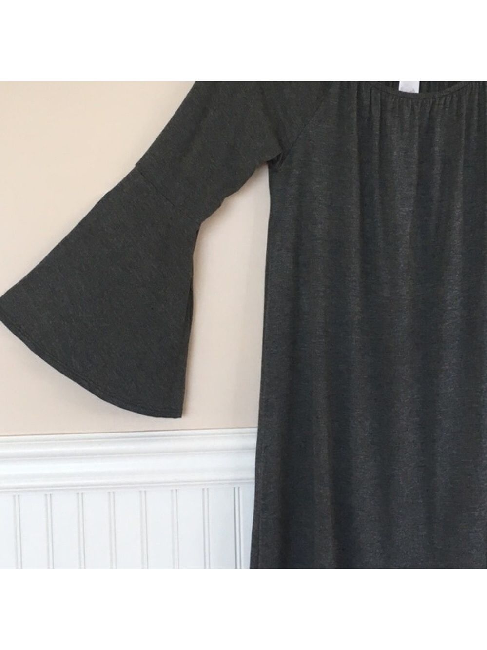 Gray Off Shoulder Dress - Picture 2 of 2